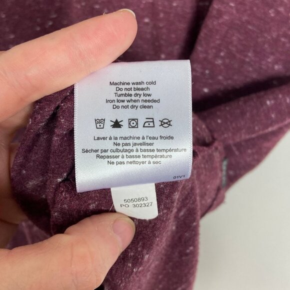 MEC Organic Cotton Short Sleeve V-Neck Tee Size Large T-Shirt Heathered Purple L - Picture 6 of 6